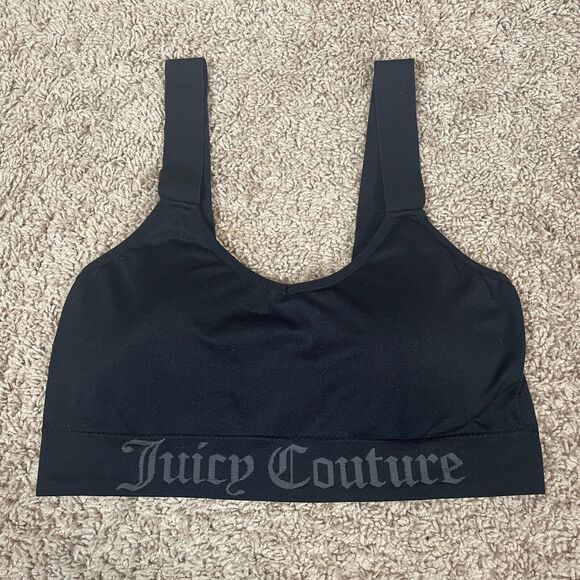 Juicy Couture Intimates Bralette Size 1X XL Black Wireless Comfy Comfort Lounge - Picture 1 of 8